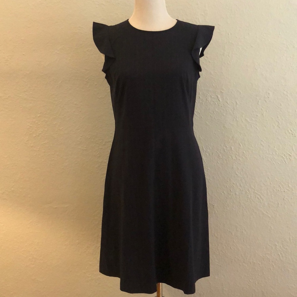 Cap sleeve navy blue dress